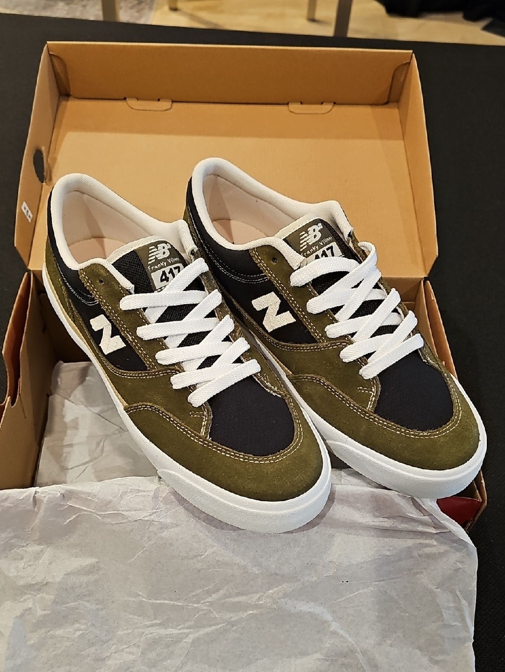 NWT - New Balance Numeric Franky Villani 417 Low Olive Green and Black US 11.5